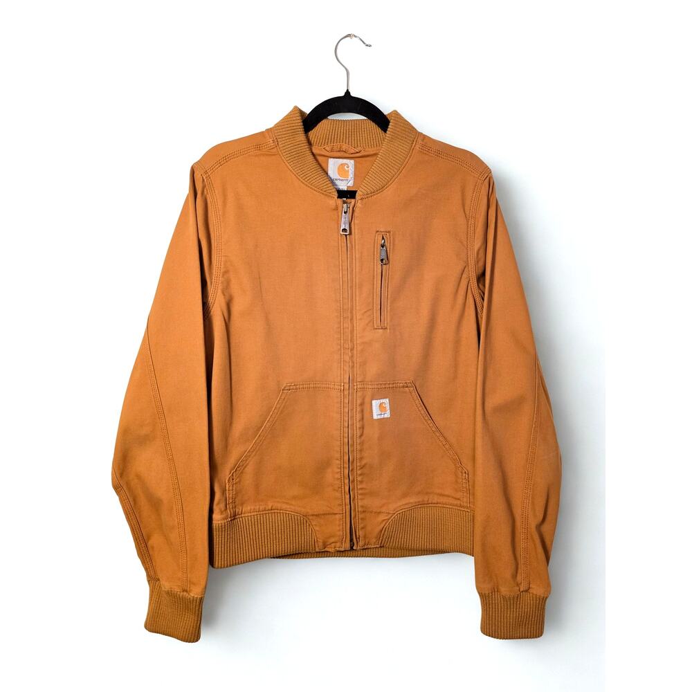 Carhartt Jacket Men’s Medium Brown Duck Canvas Workwear Zip Bomber
